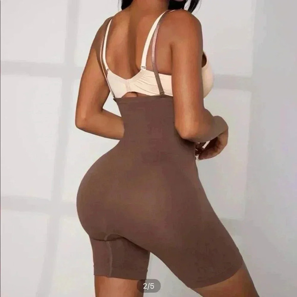 Shein Solid Shapewear Shorts Brown Small - Picture 2 of 6